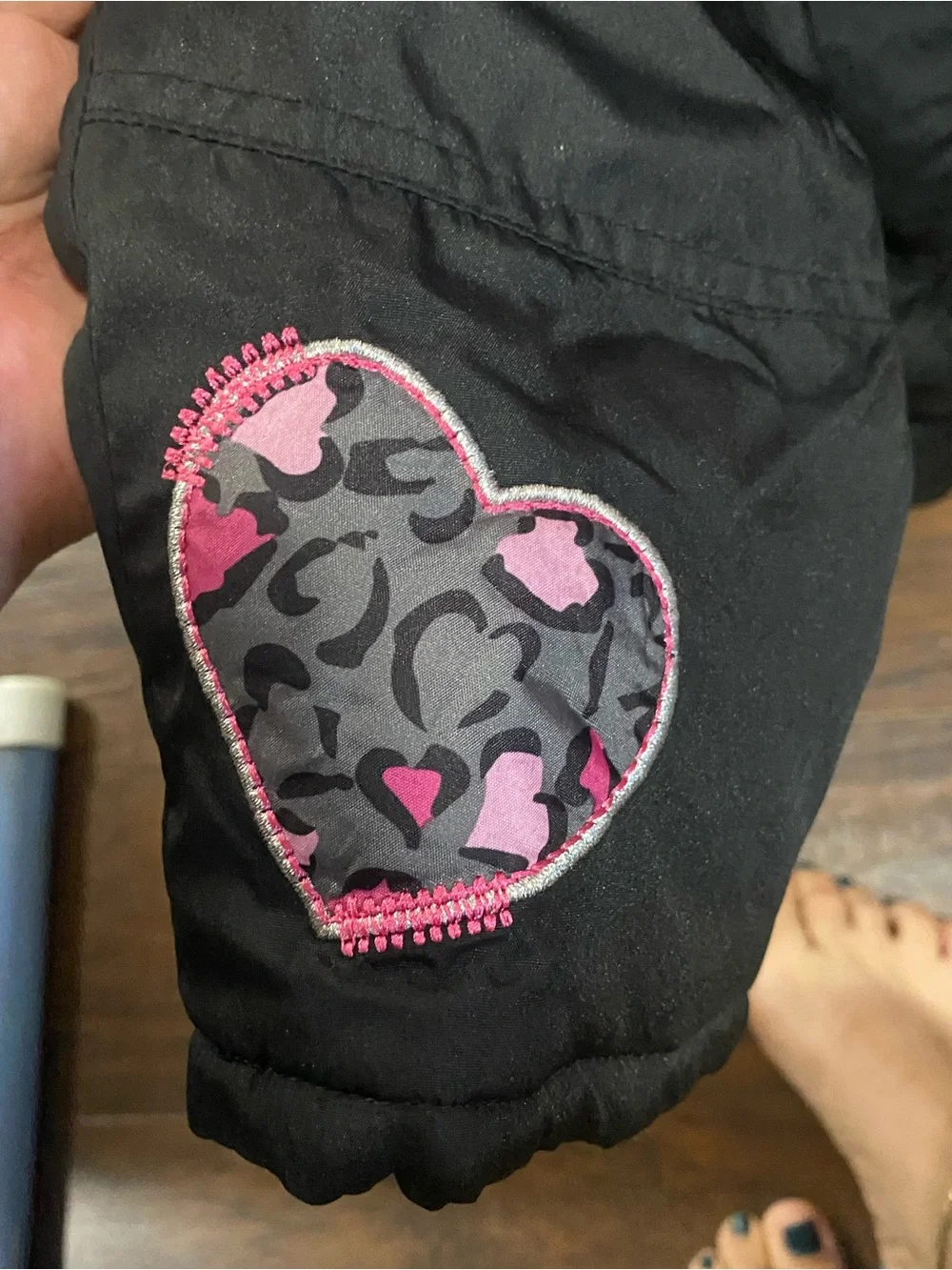 AG Pink & Black Kids Snow Bib with Heart-Print Jacket